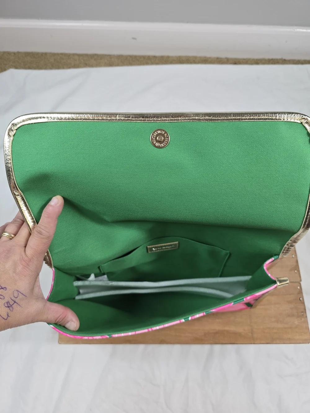Pink Floral Fold-Over Clutch Handbag